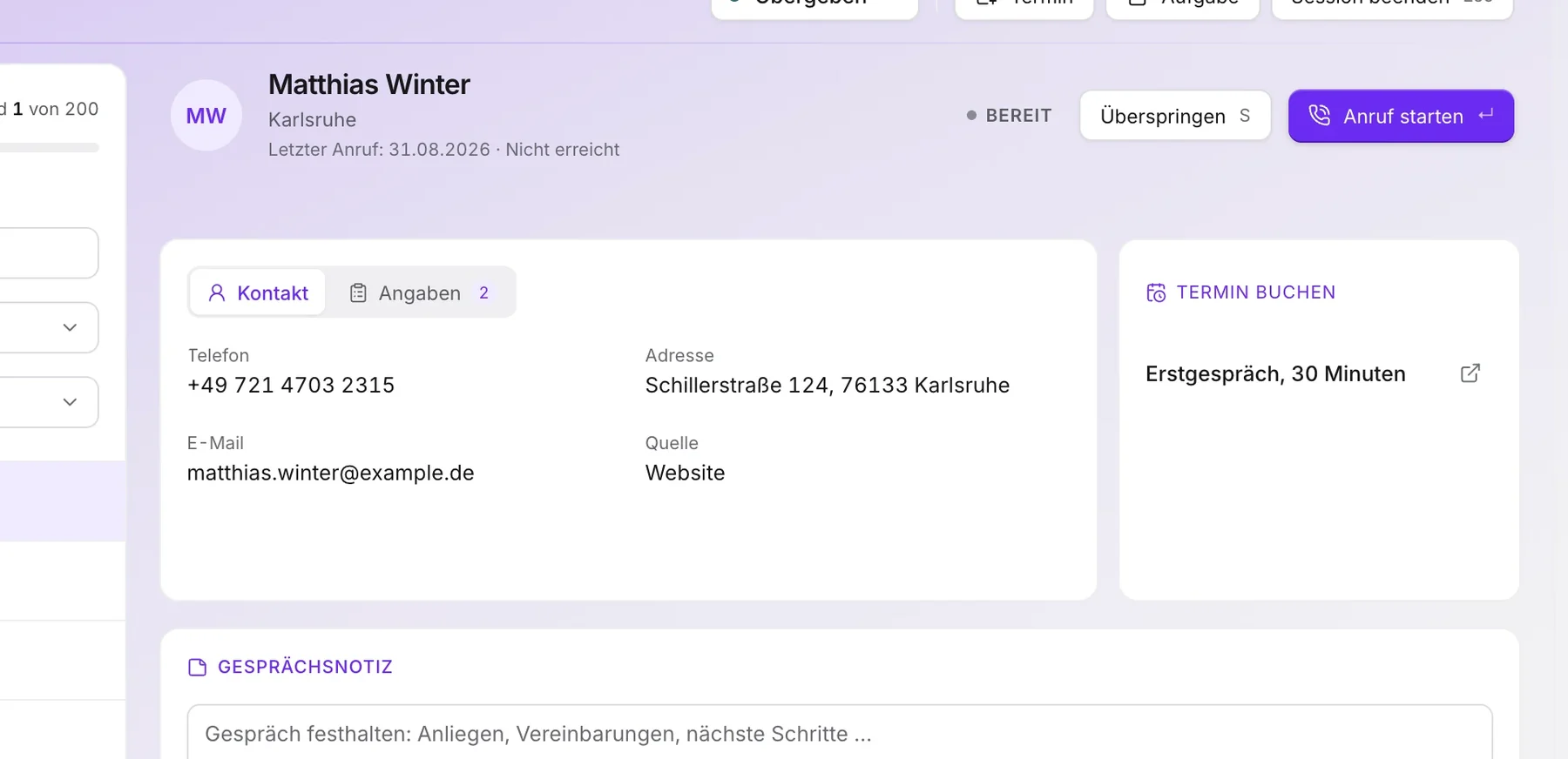 Der Power-Dialer in ClosingHub am 17. September 2026